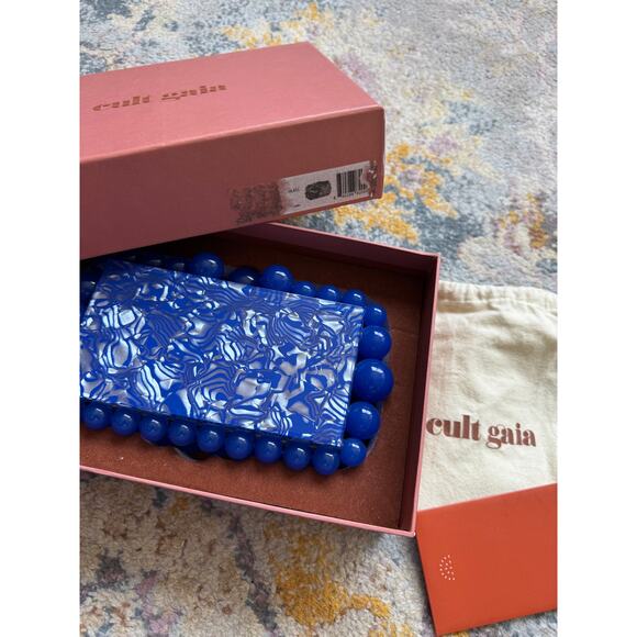 Cult Gaia Eos Beaded Marbled Acrylic Clutch - Picture 3 of 15
